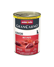 ANIMONDA GranCarno Nassfutter mit Pute für Welpen junge Hunde getreidefrei 24x400 g