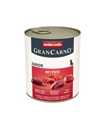 ANIMONDA GranCarno Nassfutter mit Schweinefleisch und Pute für Welpen junge Hunde getreidefrei 6x800 g