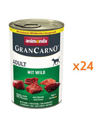 ANIMONDA GranCarno Nassfutter mit Wild für adulte Hunde getreidefrei 24x400g