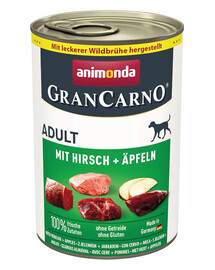 ANIMONDA GranCarno Nassfutter mit Hirsch und Apfel für adulte Hunde getreidefrei 24x400 g