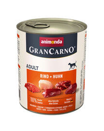 ANIMONDA GranCarno Nassfutter mit Rind und Huhn für adulte Hunde getreidefrei 24x400 g