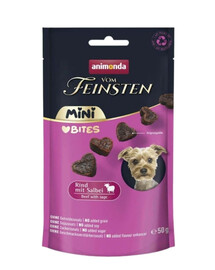 ANIMONDA Vom Feinsten Mini Bites Rind mit Salbei Leckerlis für kleine Hunde 50g