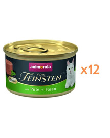 ANIMONDA Vom Feinsten Nassfutter mit Pute und Fasan Mousse für adulte Katzen getreidefrei 12x85 g