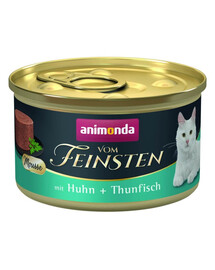 ANIMONDA Vom Feinsten Nassfutter mit Huhn und Thunfisch Mousse für adulte Katzen getreidefrei 85g