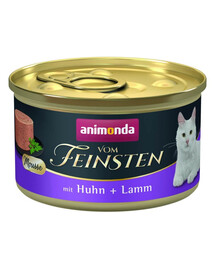 ANIMONDA Vom Feinsten Nassfutter mit Huhn und Lamm Mousse für adulte Katzen getreidefrei 85g