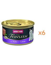 ANIMONDA Vom Feinsten Nassfutter mit Huhn und Lamm Mousse für adulte Katzen getreidefrei 6x85g