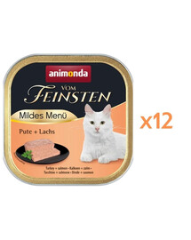 ANIMONDA Vom Feinsten Mildes Menü Nassfutter mit Pute und Lachs für adulte Katzen 12x100g