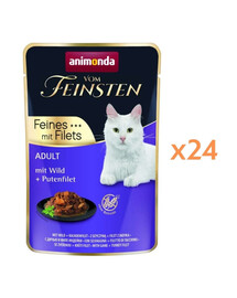 ANIMONDA Vom Feinsten Fines mit Filets Nassfutter mit Wild und Putenfilet für adulte Katzen 24x85g