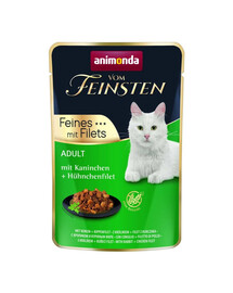 ANIMONDA Vom Feinsten Fines mit Filets Nassfutter mit Kaninchen und Hähnchenfilet für adulte Katzen 85g