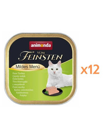 ANIMONDA Vom Feinsten Mildes Menü Nassfutter mit Truthahn für adulte Katzen 12x100g