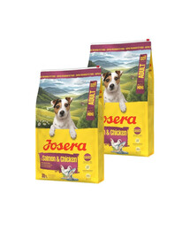 JOSERA Mini Adult Salmon and Chicken glutenfreies Futter mit Soße für kleine Hunderassen 2x10kg