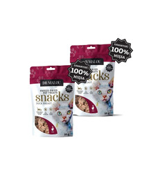 DR MALOU Fleischwürfel gefriergetrocknete Entenbrust Snacks für Katzen 2x50g