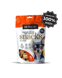 DR MALOU Gefriergetrockneter Lachs Fleischwürfel Snacks für Hunde 2x50g
