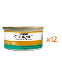 GOURMET Gold Nassfutter Pastete mit Kaninchen für adulte Katzen 12x85 g