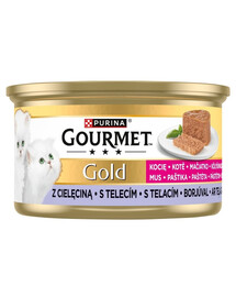 GOURMET Gold Nassfutter mit Kalb Mousse für Kätzchen 12x85g