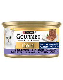 GOURMET Gold Nassfutter mit Lamm Mousse für adulte Katzen 12x85g