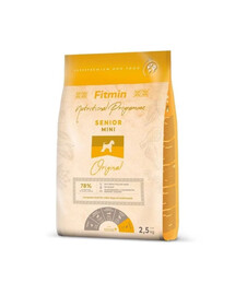 FITMIN Mini Senior Trockenfutter mit Geflügel für ältere Hunde kleiner Rassen 2,5 kg