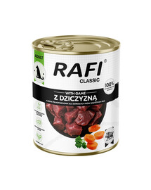 RAFI Classic Nassfutter mit Wild für adulte Hunde aller Rassen 800 g
