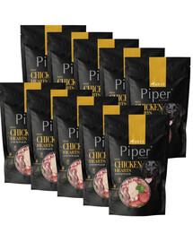 PIPER Animals Nassfutter mit Hühnerherzen und Spinat für adulte Hunde 10x500 g