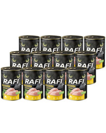 RAFI Cat Nassfutter mit Huhn für adulte Katzen getreidefrei 12x400 g