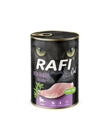 RAFI Cat Nassfutter mit Kaninchen für adulte sterilisierte Katzen getreidefrei 400 g