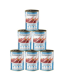 SUPER RAFISUPER RAFI Nassfutter mit Lammfleisch und Putenherzen für adulte Hunde getreidefrei 6x400 g z jagnięciną i sercami indyka 6x400 g mokra karma dla psa