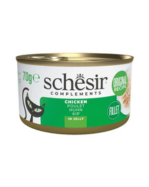 SCHESIR Complements Nassfutter Huhn in Gelee für Katzen 70 g