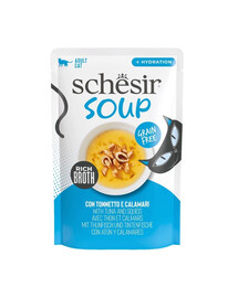 SCHESIR Soup Thunfisch mit Tintenfischen Supper für Katzen getreidefrei 40 g