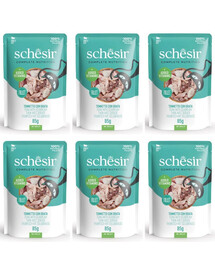 SCHESIR Nassfutter Thunfisch mit Dorade in Gelee für Katzen 6x85 g