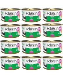 SCHESIR Nassfutter Huhn mit Reis in Brühe für Katzen 12x70 g