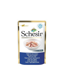 SCHESIR Nassfutter Thunfisch mit Wolfsbarsch für Katzen 12x50 g