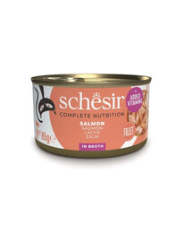 SCHESIR Nassfutter Lachs in Brühe für Katzen 12x85 g