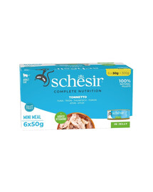 SCHESIR Nassfutter Thunfisch in Gelee für adulte Katzen 6x50 g