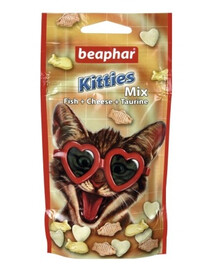 BEAPHAR Kitty`S mix Herzförmiger Leckerbissen mit Taurin, Biotin, Eiweiß und Käse für Katzen 180 St.