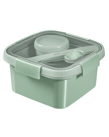 CURVER Lunch Smart Lunchbox mit Deckel, Besteck und Soßenbehälter 1,1 L grün