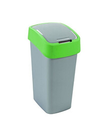 CURVER Mülleimer FLIP BIN 45L silber/grün