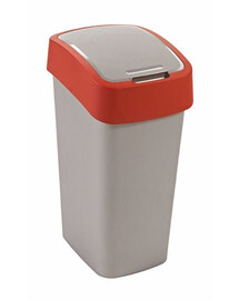 CURVER Mülleimer FLIP BIN 45L silber/rot