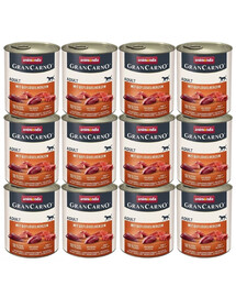 ANIMONDA GranCarno Wieprzowina z sercami drobiowymi dla psa 12x800 g