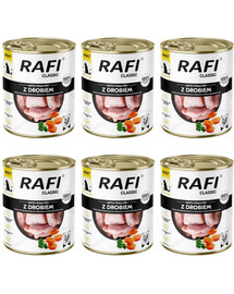 RAFI Classic Nassfutter mit Geflügel für adulte Hunde aller Rassen 6x800 g