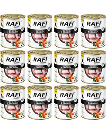 RAFI Classic Nassfutter mit Geflügel für adulte Hunde aller Rassen 12x800 g