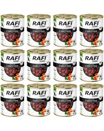 RAFI Classic Nassfutter mit Wild für adulte Hunde aller Rassen 12x800 g