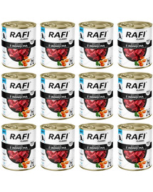 RAFI Classic Nassfutter mit Lamm für adulte Hunde aller Rassen 12x800 g