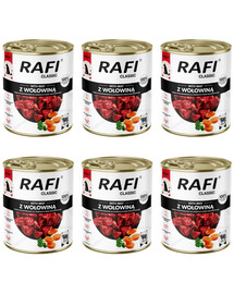 RAFI Classic Nassfutter mit Rind für adulte Hunde aller Rassen 6x800 g