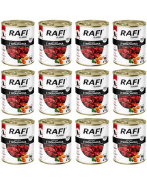 RAFI Classic Nassfutter mit Rind für adulte Hunde aller Rassen 12x800 g
