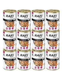 RAFI Classic Nassfutter mit Pute und Karotte in Soße für adulte Hunde aller Rassen 12x1240 g