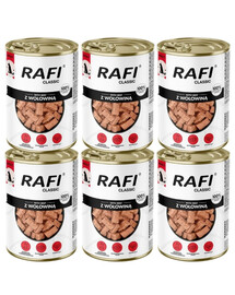 RAFI Classic Nassfutter mit Rind in Soße für adulte Hunde aller Rassen 6x1240 g