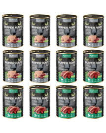 SUPER RAFI Nassfutter Perlhuhn und Entenherzen & Gans und Putenleber für sterilisierten Katzen 12x400g