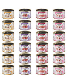 SUPER RAFI Mini Nassfutter Mix 4 Geschmacks für adulte kleine Hunderassen 24x185g