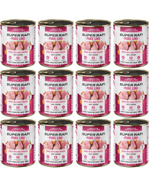 SUPER RAFI Pure Line Nassfutter Pute mit Süßkartoffeln für adulte Hunde getreidefrei 12x800g