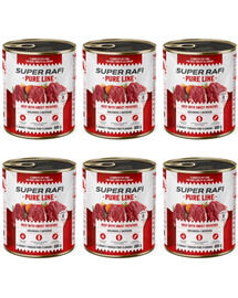 SUPER RAFI Pure Line Nassfutter Rind mit Süßkartoffeln für adulte Hunde getreidefrei 6x800g